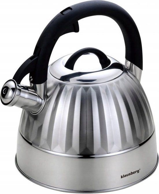 KLAUSBERG Top Choice Fluitketel - 3L - RVS - Alle Warmtebronnen - Zilverkleurig