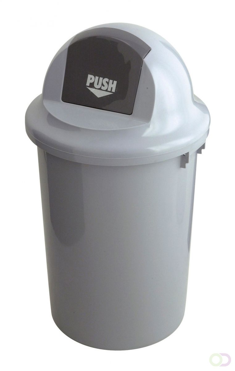 Kunststof afvalbak met klapdeksel Grijs