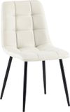 CLP Antibes Eetkamerstoel - Zonder armleuning - Metaal frame - Stof/creme