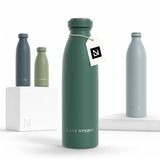 LARS NYSØM Ren Roestvrijstalen drinkfles 500ml - BPA-vrij geïsoleerde waterfles 0,5 Liter (Pine Green)