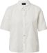 s.Oliver Blouse Gestreept Korte Mouw Klassieke Kraag Regular Fit Knopen Polyester Ecru