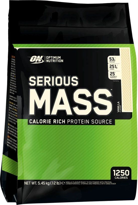Optimum Nutrition Serious Mass - Vanilla - Mass Gainer - Weight Gainer - 5450g