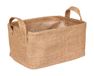 WENKO Opbergmand Juna M, decoratieve mand voor het overzichtelijk opbergen van accessoires zoals kleding, met twee praktische handgrepen, buitenmateriaal 100% jute, 24 × 17 × 17 cm, bruin