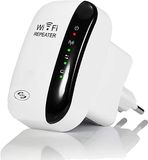 GUVGMY WiFi-repeater 300 Mbps draadloze mini-repeater adapter draadloze signaalversterker repeater 2,4 GHz ingebouwde antennes standaard, 1 ethernetpoort, WPS-bescherming