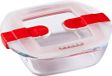 Pyrex Cook & Heat Vierkante Schaal met Deksel - 14 x 12 cm - Transparant