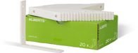 Alberts 847814 Balkhoek | Smal | Witte Kunststof Coating | 120 x 120 x 20 mm | Set van 20