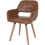 Générique Eetkamerstoel HWC-A50 II, stoel keukenstoel, retro jaren 50 design ~ imitatieleer, imitatiesuède, lichtgekleurde poten