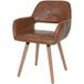Générique Eetkamerstoel HWC-A50 II, stoel keukenstoel, retro jaren 50 design ~ imitatieleer, imitatiesuède, lichtgekleurde poten