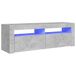 VidaXL Meuble TV avec éclairage LED 120x35x40 cm gris béton