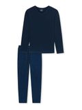 SCHIESSER Pyjama long 'Uncover' bleu / bleu nuit