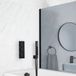 Preto Système de douche et de baignoire thermostatique noir avec robinet de douche à 2 voies, douchette et remplisseur de baignoire par trop-plein
