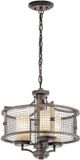 Arafura Lighting Industriële kroonluchter met kap Ahrendale Taupe
