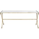Safavieh EAF2551A Parker salontafel, metaal, goudkleurig/glas, 109 x 50 x 46,35 cm