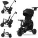 Qplay Nova Max Driewieler met Duwstang - Opvouwbare Peuterfiets - 5-in-1 - Zwart