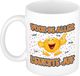 Bellatio Decorations Cadeau mok/beker - Voor de aller leukste juf - wit - 300 ml