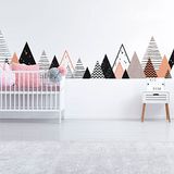 Ambiance Sticker Muurstickers voor kinderkamers - Decoratie voor babykamers - Gigantische muursticker voor kinderen, Scandinavische bergen, RAFIKA - 50x85cm