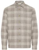 Casual Friday Bruin Geruit Katoenen Shirt Lange Mouw Klassieke Kraag Aansluitend 3XL