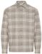 Casual Friday Bruin Geruit Katoenen Shirt Lange Mouw Klassieke Kraag Aansluitend 3XL
