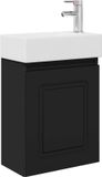 vidaXL Badkamermeubel met kraan Zwart 45,5 x 22,5 x 84 cm