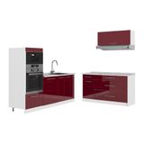 Vicco Cuisine "Fame-Line", Bordeaux Haute brillance/Blanc, 340cm