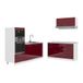 Vicco Cuisine "Fame-Line", Bordeaux Haute brillance/Blanc, 340cm