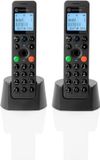 Motorola DOT202 Twin, DECT-telefoon, Draadloze handset, Luidspreker, 100 entries, Nummerherkenning, Zwart