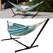Vita5 Hangmat met Standaard 2 Persoons - Blauw/Groen - Draaggewicht 205 kg - Verstelbare Lengte - Incl. Draagtas