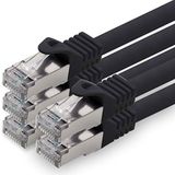 1aTTack.de CAT.7 netwerkkabel patchkabel SFTP PIMF LSZH Gigabit LAN-kabel 10 Gb/s 0,5 m zwart (5 stuks)
