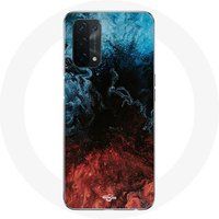 Maniacase Hoesje voor Oppo A54 5G Abstracte textuur achtergrond rood zwart blauw
