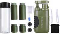 PolkaHome Filtre à eau Survival Filtre 15000L - Filtre à eau Outdoor - Purificateur d'eau - Kit de survie de purification d'eau, filtre à eau, filtres à eau kit d'urgence (incluant 2 filtres de remplacement + bouteille d'eau 400ml) Filtre 15000L