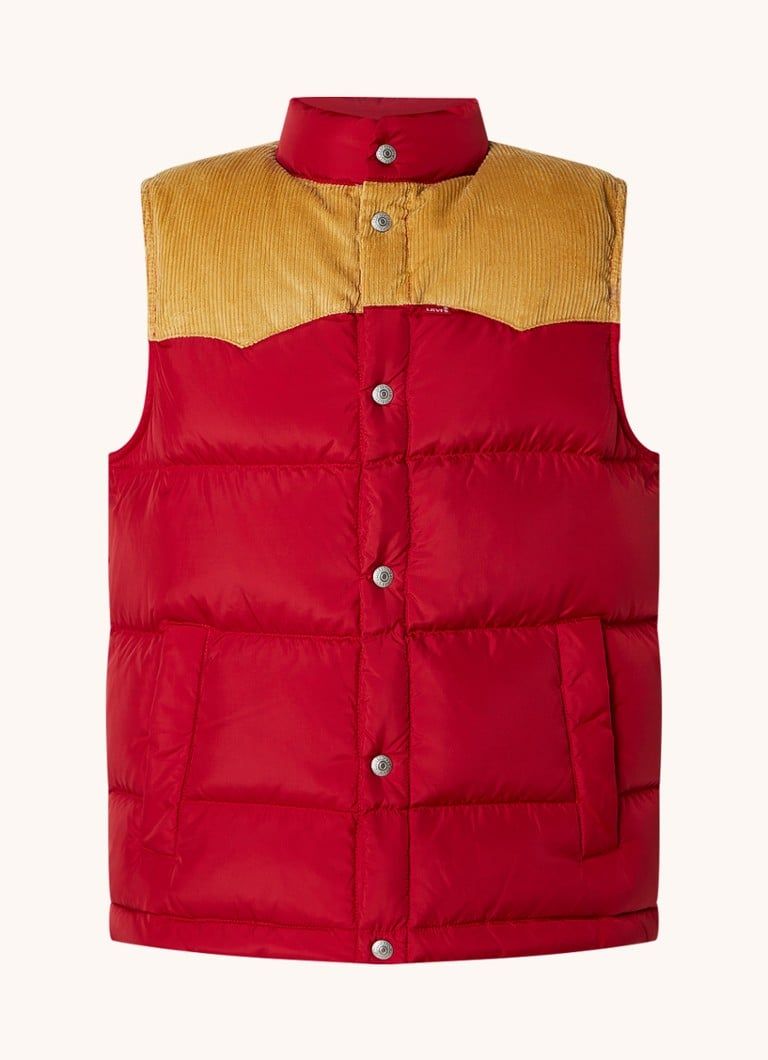 Levi's Western gewatteerde bodywarmer met donsvulling en corduroy details