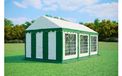 Tente de réception 3x6m PREMIUM - PVC à traitement ignifuge - Vert et blanc