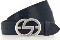 Vanzetti Leren Riem Full Leather Buckel Belt W110 Navy Donkerblauw