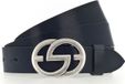 Vanzetti Leren Riem Full Leather Buckel Belt W110 Navy Donkerblauw