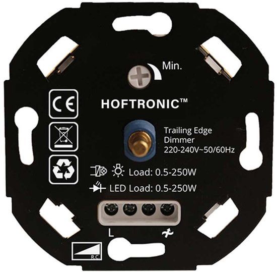 HOFTRONIC LED dimmer - 0.5-250 watt - Fase-afsnijding - Inbouw - Zwart