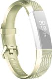 By Qubix - Compatible Fitbit bandje - Geschikt voor Fitbit Alta Siliconen bandje - Maat: Large - Vintage Goud Smartwatch bandje