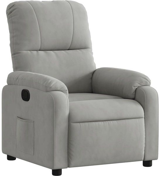 vidaXL Fauteuil verstelbaar microvezelstof lichtgrijs