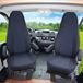 Bremer Sitzbezüge WMS706 Camper Stoelhoezen voor Fiat Ducato Citroen Jumper Peugeot Boxer 2-Delige Set Zwart/Blauw Polyester