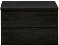 BES LED Porto Badmeubelset 90 cm - Black Oak - Wastafelbovenblad Black Oak