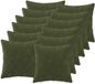 vidaXL Coussin avec coussin HEERLEN 12 pièces Vert Microfibre Polaire