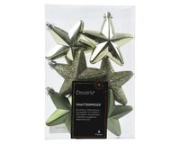 Decoris Ster plastic l2b7.5h7.5 cm rsmrn 6st kerst