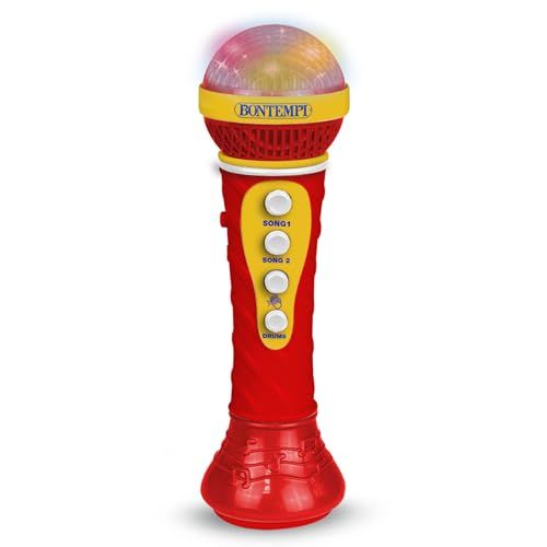 Bontempi | StarMic karaoke - microfoon met lichteffecten voor uitvoeringen van Vera Star, rood, 60 x 195 x 60 mm