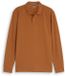 Tom Tailor - Piqué-poloshirt met lange mouwen - Maat L - bright camel brown