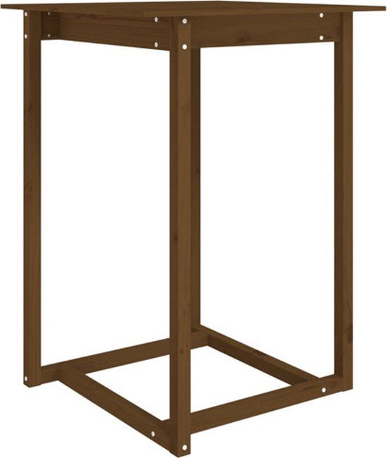 vidaXL Bartafel 80x80x110 cm massief grenenhout honingbruin
