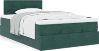 Maison Exclusive - Lit plateforme avec matelas, vert foncé, 120x190 cm, velours