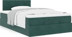 Maison Exclusive - Lit plateforme avec matelas, vert foncé, 120x190 cm, velours