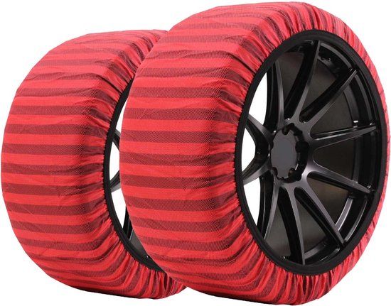 Isse Textiel sneeuwkettingen Classic Rood Gestreept 58 S - 2 stuks (set)