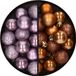 Kaemingk B.V. Boules de Noël en plastique 28x - petit 3 cm - lilas violet et marron - incassable - avec rubans de suspension
