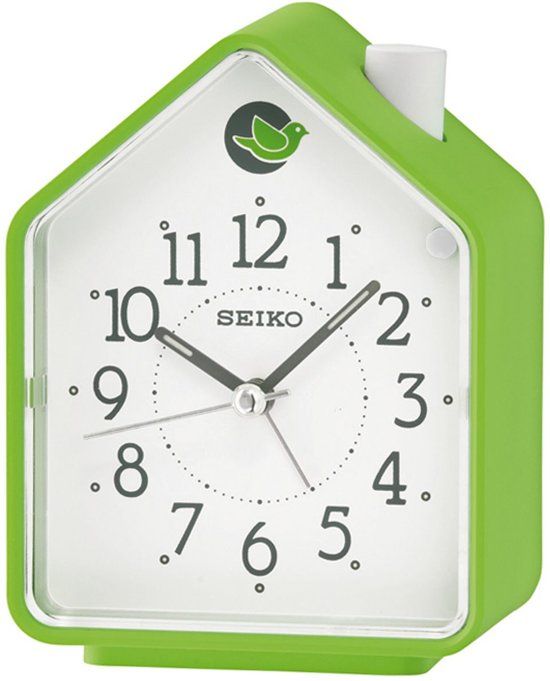 Seiko wekkerkoekoek huis groen met witte wijzerplaat QHP002M
