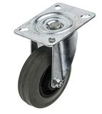 RS PRO, Draailager zwenkwiel, wiel ø 100 mm, 70 kg, gewicht H. 128 mm, wiel B. 24 mm, 102 x 84 mm, plaat, rubber materiaal
